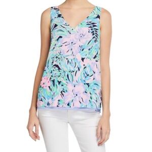 Lilly Pulitzer Reversible V-Neck Floral Print Tank Top